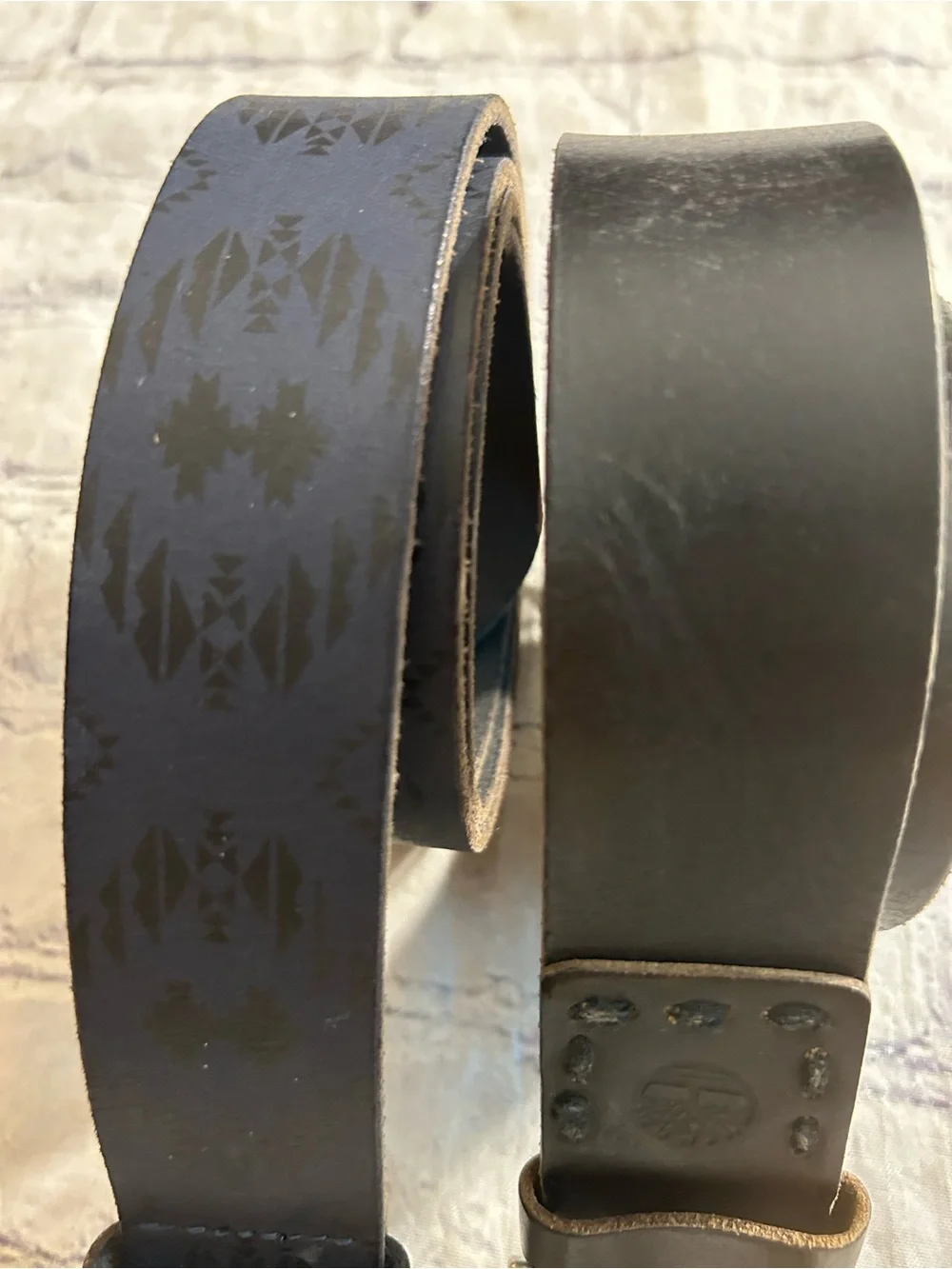 LUCKY BRAND INDIA MADE BLACK PRINT LEATHER & TIMBERLAND BLACK LEATHER 40